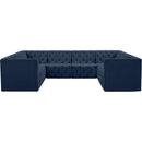 Meridian Tuft Navy Velvet Modular Sectional IMAGE 5