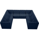  Manufacturer Color_Navy -- Tuft 128" Navy Velvet Upholstered 8 pc Modular Sectional IMAGE 6