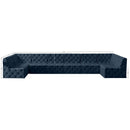 Meridian Tuft Navy Velvet Modular Sectional IMAGE 14