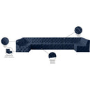  Manufacturer Color_Navy -- Tuft 186" Navy Velvet Upholstered 8 pc Modular Sectional IMAGE 15