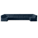 Meridian Tuft Navy Velvet Modular Sectional IMAGE 1