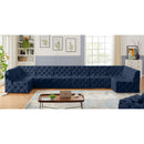  Manufacturer Color_Navy -- Tuft 186" Navy Velvet Upholstered 8 pc Modular Sectional IMAGE 2