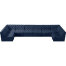  Manufacturer Color_Navy -- Tuft 186" Navy Velvet Upholstered 8 pc Modular Sectional IMAGE 4