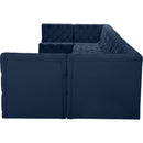  Manufacturer Color_Navy -- Tuft 186" Navy Velvet Upholstered 8 pc Modular Sectional IMAGE 5