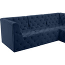 Meridian Tuft Navy Velvet Modular Sectional IMAGE 8