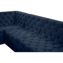 Meridian Tuft Navy Velvet Modular Sectional IMAGE 9