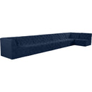 Meridian Tuft Navy Velvet Modular Sectional IMAGE 1