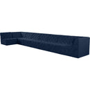  Manufacturer Color_Navy -- Tuft 215" Navy Velvet Upholstered 8 pc Modular Sectional IMAGE 2