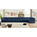  Manufacturer Color_Navy -- Tuft 215" Navy Velvet Upholstered 8 pc Modular Sectional IMAGE 3