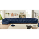  Manufacturer Color_Navy -- Tuft 215" Navy Velvet Upholstered 8 pc Modular Sectional IMAGE 4