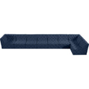  Manufacturer Color_Navy -- Tuft 215" Navy Velvet Upholstered 8 pc Modular Sectional IMAGE 8