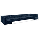  Manufacturer Color_Navy -- Tuft 215" Navy Velvet Upholstered 9 pc Modular Sectional IMAGE 15