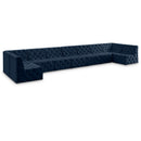  Manufacturer Color_Navy -- Tuft 215" Navy Velvet Upholstered 9 pc Modular Sectional IMAGE 1