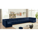  Manufacturer Color_Navy -- Tuft 215" Navy Velvet Upholstered 9 pc Modular Sectional IMAGE 2