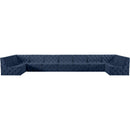  Manufacturer Color_Navy -- Tuft 215" Navy Velvet Upholstered 9 pc Modular Sectional IMAGE 5
