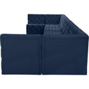  Manufacturer Color_Navy -- Tuft 215" Navy Velvet Upholstered 9 pc Modular Sectional IMAGE 6