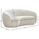  Manufacturer Color_Cream -- Hyde 64" Cream Boucle Fabric Upholstered Loveseat IMAGE 14