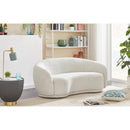  Manufacturer Color_Cream -- Hyde 64" Cream Boucle Fabric Upholstered Loveseat IMAGE 2