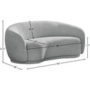  Manufacturer Color_Grey -- Hyde 64" Grey Boucle Fabric Upholstered Loveseat IMAGE 14
