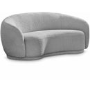  Manufacturer Color_Grey -- Hyde 64" Grey Boucle Fabric Upholstered Loveseat IMAGE 1
