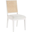  Color_Cream/ White -- Butterfly Cream Linen Textured Fabric Upholstered Dining Chair IMAGE 1