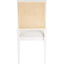  Color_Cream/ White -- Butterfly Cream Linen Textured Fabric Upholstered Dining Chair IMAGE 3