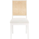  Color_Cream/ White -- Butterfly Cream Linen Textured Fabric Upholstered Dining Chair IMAGE 4