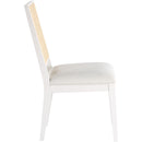  Color_Cream/ White -- Butterfly Cream Linen Textured Fabric Upholstered Dining Chair IMAGE 5