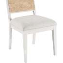  Color_Cream/ White -- Butterfly Cream Linen Textured Fabric Upholstered Dining Chair IMAGE 6
