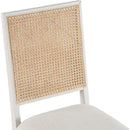  Color_Cream/ White -- Butterfly Cream Linen Textured Fabric Upholstered Dining Chair IMAGE 7