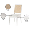  Color_Cream/ White -- Butterfly Cream Linen Textured Fabric Upholstered Dining Chair IMAGE 9