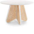  Color_White -- Butterfly 48" White Oak Veneer And Natural Cane Dining Table IMAGE 1