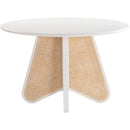  Color_White -- Butterfly 48" White Oak Veneer And Natural Cane Dining Table IMAGE 3