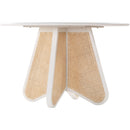  Color_White -- Butterfly 48" White Oak Veneer And Natural Cane Dining Table IMAGE 4