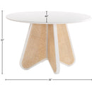  Color_White -- Butterfly 48" White Oak Veneer And Natural Cane Dining Table IMAGE 6