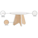  Color_White -- Butterfly 48" White Oak Veneer And Natural Cane Dining Table IMAGE 7