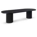  Color_Black -- Meridian Oval Belinda Dining Table with Pedestal Base IMAGE 1
