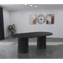  Color_Black -- Meridian Oval Belinda Dining Table with Pedestal Base IMAGE 3