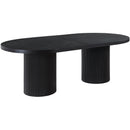  Color_Black -- Meridian Oval Belinda Dining Table with Pedestal Base IMAGE 6