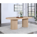 Color_Natural -- Belinda 90" / 106.5" / 123" Natural Oak Wood Dining Table IMAGE 2