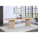  Color_Natural -- Belinda 90" / 106.5" / 123" Natural Oak Wood Dining Table IMAGE 4