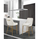  Color_Cream/ Gold -- Owen Cream Velvet Upholstered Counter Stool IMAGE 2