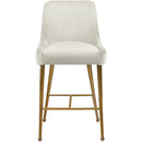  Color_Cream/ Gold -- Owen Cream Velvet Upholstered Counter Stool IMAGE 4