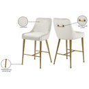  Color_Cream/ Gold -- Owen Cream Velvet Upholstered Counter Stool IMAGE 6