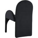  Color_Black -- Summer Black Velvet Upholstered Dining Arm Chair IMAGE 3
