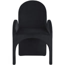  Color_Black -- Summer Black Velvet Upholstered Dining Arm Chair IMAGE 4