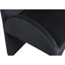  Color_Black -- Summer Black Velvet Upholstered Dining Arm Chair IMAGE 5
