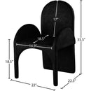  Color_Black -- Summer Black Velvet Upholstered Dining Arm Chair IMAGE 6