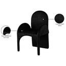  Color_Black -- Summer Black Velvet Upholstered Dining Arm Chair IMAGE 7