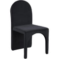  Color_Black -- Summer Black Velvet Upholstered Dining Side Chair IMAGE 1